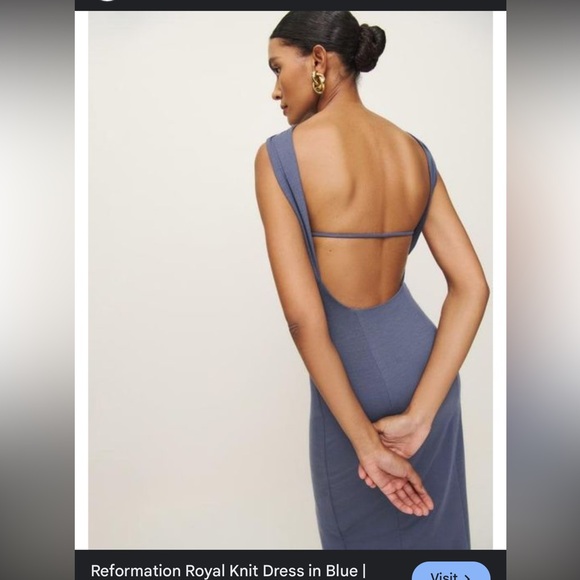 Reformation royal knit blue dress - Picture 3 of 6